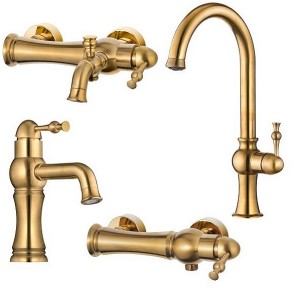 ست 4 تکه شیر آلات کاویان مدل دلسا طلا