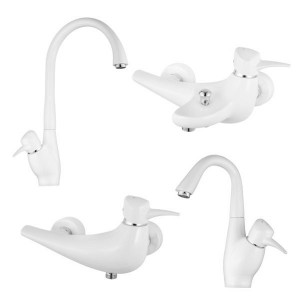 ست 4 تکه شیر آلات کاویان مدل توکا سفید