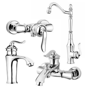 ست 4 تکه شیر آلات کاویان مدل دیبا کروم