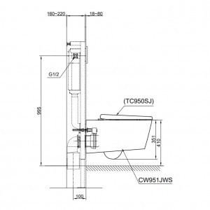 وال هنگ توتو (TOTO) کد cw951jws – TC950SJ