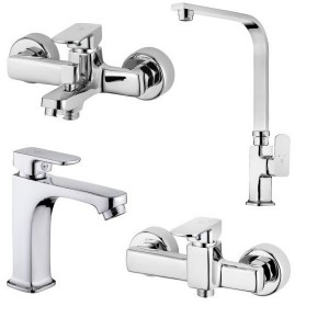 ست 4 تکه شیر آلات کاویان مدل نیلا کروم