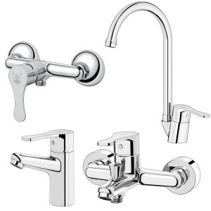 ست 4 تکه شیر آلات کاویان مدل آراز کروم