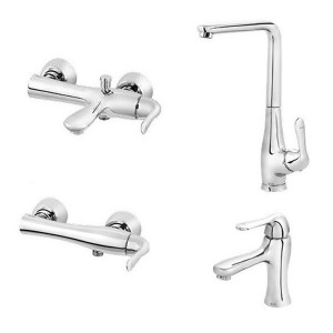 ست 4 تکه شیرآلات KIG مدل آسبرت کروم