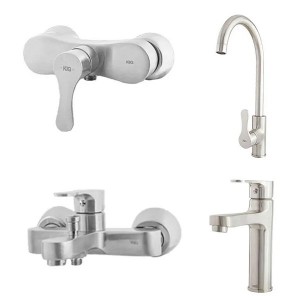 ست 4 تکه شیرآلات KIG مدل آلفرد کروم مات