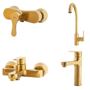 ست 4 تکه شیرآلات KIG مدل آلفرد طلامات