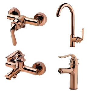 ست 4 تکه شیرآلات KIG مدل کوانتوم طلامات