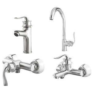 ست 4 تکه شیرآلات KIG مدل کوانتوم کروم