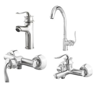 ست 4 تکه شیرآلات KIG مدل کوانتوم کروم مات