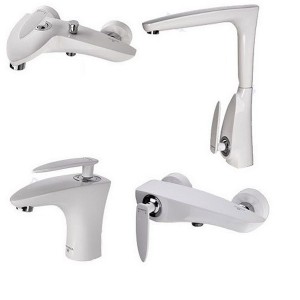 ست 4 تکه شیرآلات KIG مدل ویولن شیری کروم