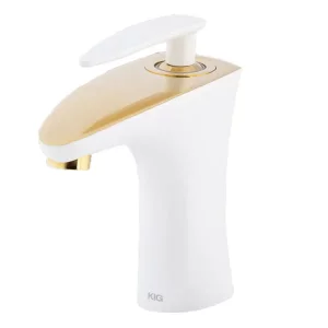 شیر روشویی KIG مدل ویولن شیری طلا