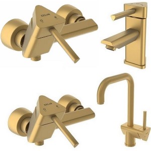 ست 4 تکه شیرآلات کلار مدل برمودا طلایی