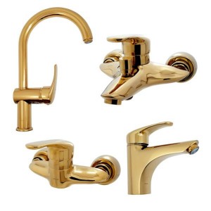 ست 4 تکه شیرآلات کلار مدل دریا طلایی