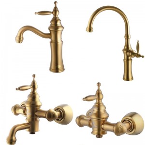 ست چهار تکه شیرآلات درخشان مدل بل طلامات