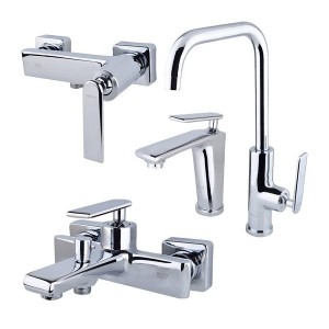 ست 4تیکه شیرالات کسری مدل آمازون کروم مات