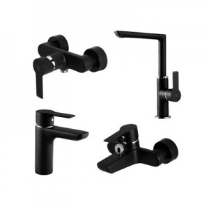 ست 4تکه شیرآلات kwc مدل ریتا مشکی