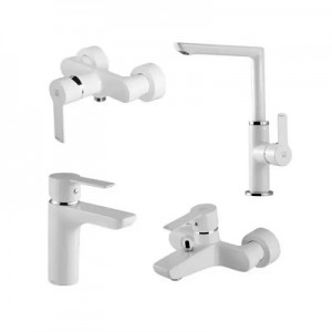 ست 4 تکه شیرآلات kwc مدل ریتا سفید