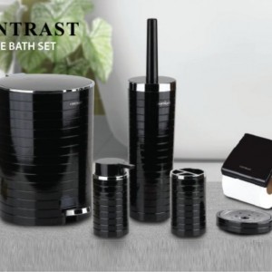 ست 5 پارچه سرویس بهداشتی کنتراست مدل خط درشت 3900 TG