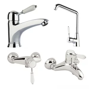 ست 4 تکه شیرآلات کرومات مدل فانتزی