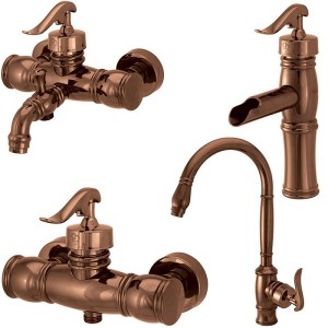 ست 4 تکه شیرآلات کرومات مدل ریور رزگلد