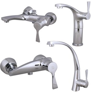 ست 4تیکه شیرالات کرومات مدل مدیا