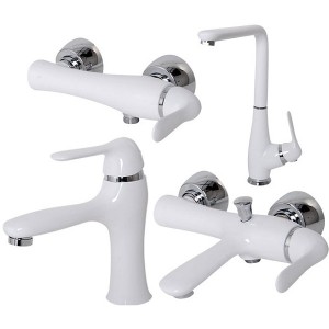 ست 4 تکه شیرآلات کرومات مدل یاتو سفید کروم