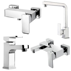 ست 4 تکه شیرآلات کرومات مدل لکسی