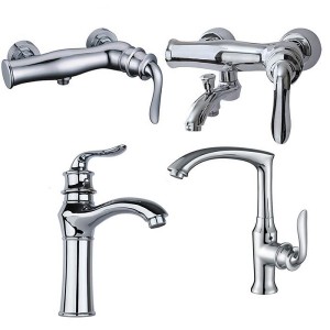 ست 4 تیکه شیرالات کرومات مدل پاریس