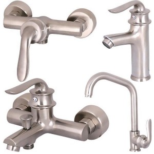 ست 4 تیکه شیرالات کرومات مدل ریما مات