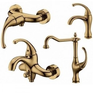 ست 4 تکه شیرآلات کرومات مدل فابیا برنز