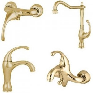 ست 4 تکه شیرآلات کرومات مدل فابیا طلایی