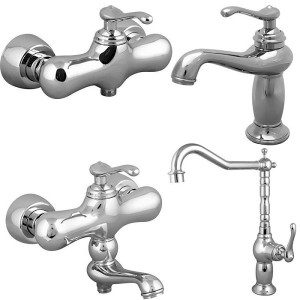 ست 4 تکه شیرآلات کرومات مدل ماموت