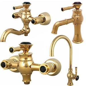 ست 4 تکه شیرآلات کرومات مدل لاکچری طلایی