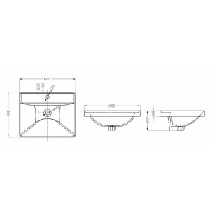 کاسه روشویی روکابینتی سینا چینی مدل آماندا