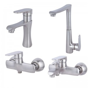 ست 4 تکه شیرآلات اسپیرال مدل زلان کروم مات