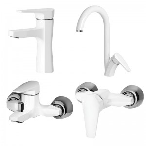 ست 4 تکه شیرآلات اسپیرال مدل برمودا سفید