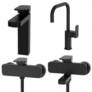 ست 4 تکه شیرآلات اسپیرال مدل ژینوس مشکی