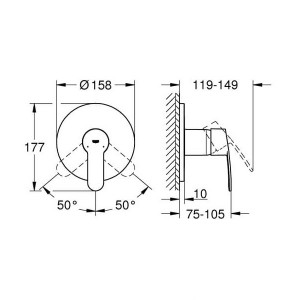 شیر توالت توکار GROHE مدل Eurostyle Cosmopolitan کد 24051002