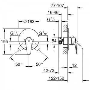 شیر توالت گروهه GROHE مدل BAUEDGE کد 24040000