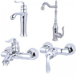 ست 4 تکه شیرآلات اسپیرال مدل ویستا کروم