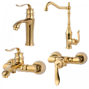 ست 4 تکه شیرآلات اسپیرال مدل ویستا طلایی