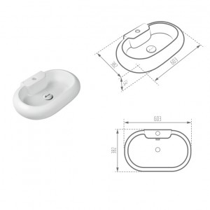 روشویی روسنگی مروارید مدل پارمیدا 60