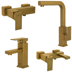 ست 4 تکه شیرآلات شودر مدل اروپا طلامات