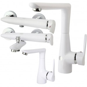 ست 4 تکه شیرآلات راسان مدل رابیت سفید