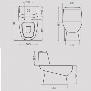توالت فرنگی گلسار مدل پارمیس  پلاس
