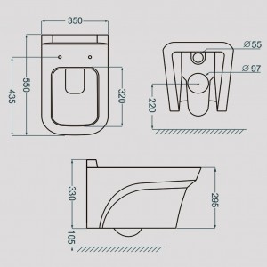 توالت وال هنگ گلسار مدل یونیک