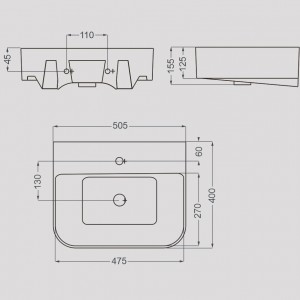 روشویی روکابینتی گلسار مدل یونیک 50