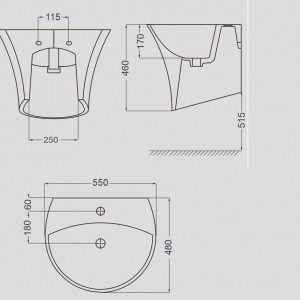 روشویی دیواری گلسار مدل رومنس
