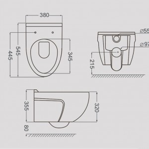 توالت وال هنگ گلسار مدل پلاتوس