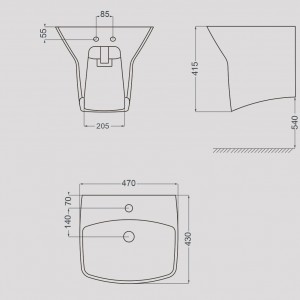 روشویی دیواری گلسار مدل گاترین