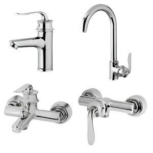 ست 4 تکه شیرآلات البرز روز مدل پروشات کروم